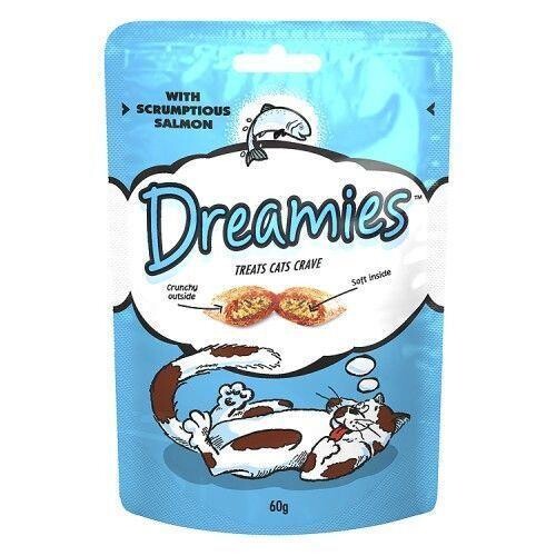 Dreamies İçi Dolgulu Somonlu Kıtır Kedi Ödülü 60 GR | SRC: Barcode: 5998749130483